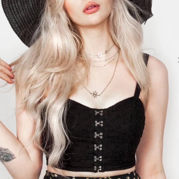 DISTURBIA Freya Broderie Bralet US sz 16 - Picture 1 of 11